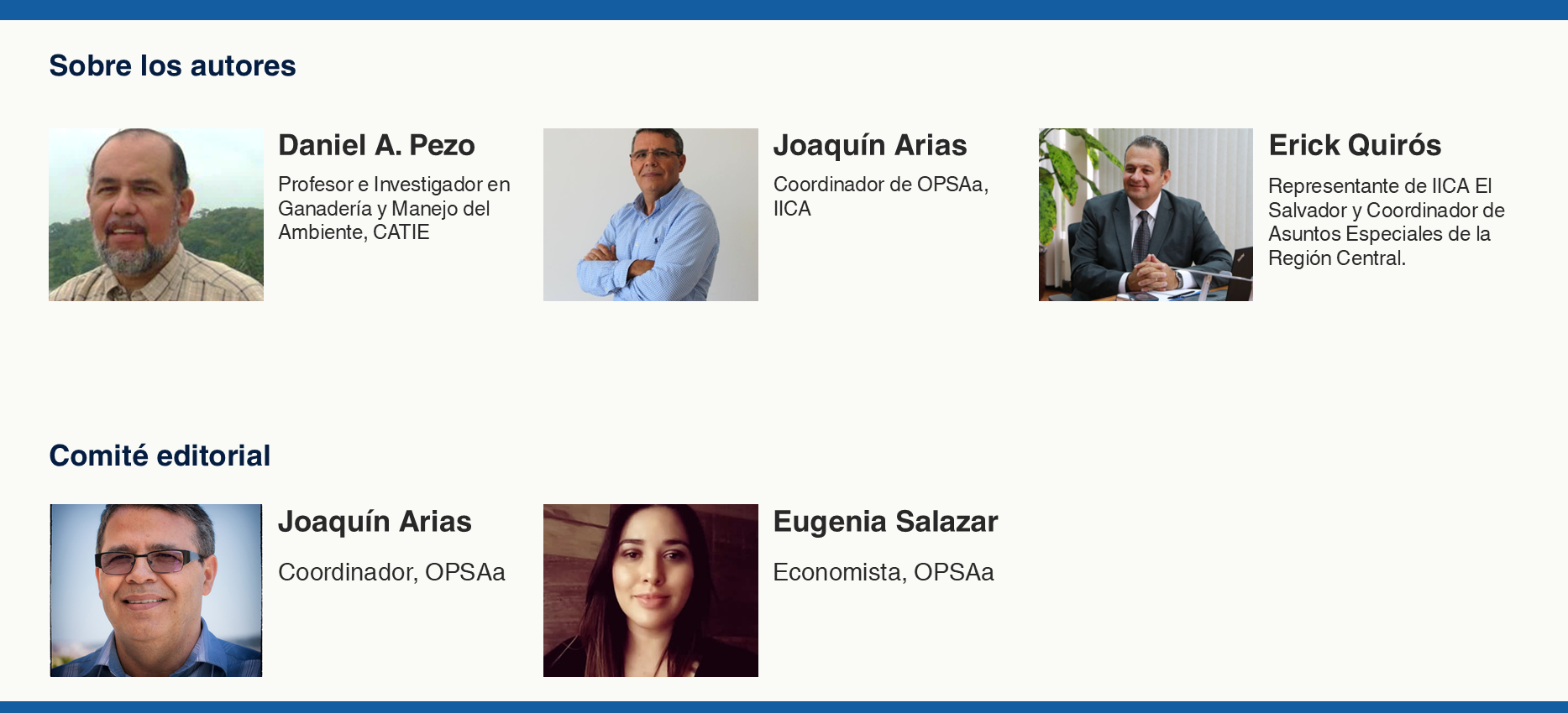 Autores del resumen de políticas