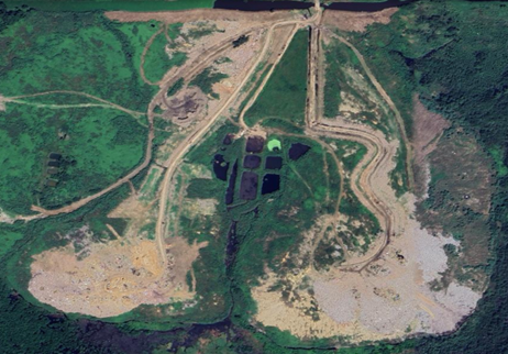 Aerial view of the Beetham Landfill in Trinidad and Tobago