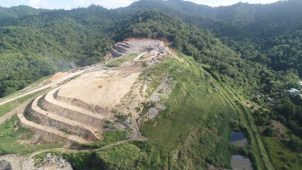 Aerial view of Guanapo Landfill in Trinidad and Tobago