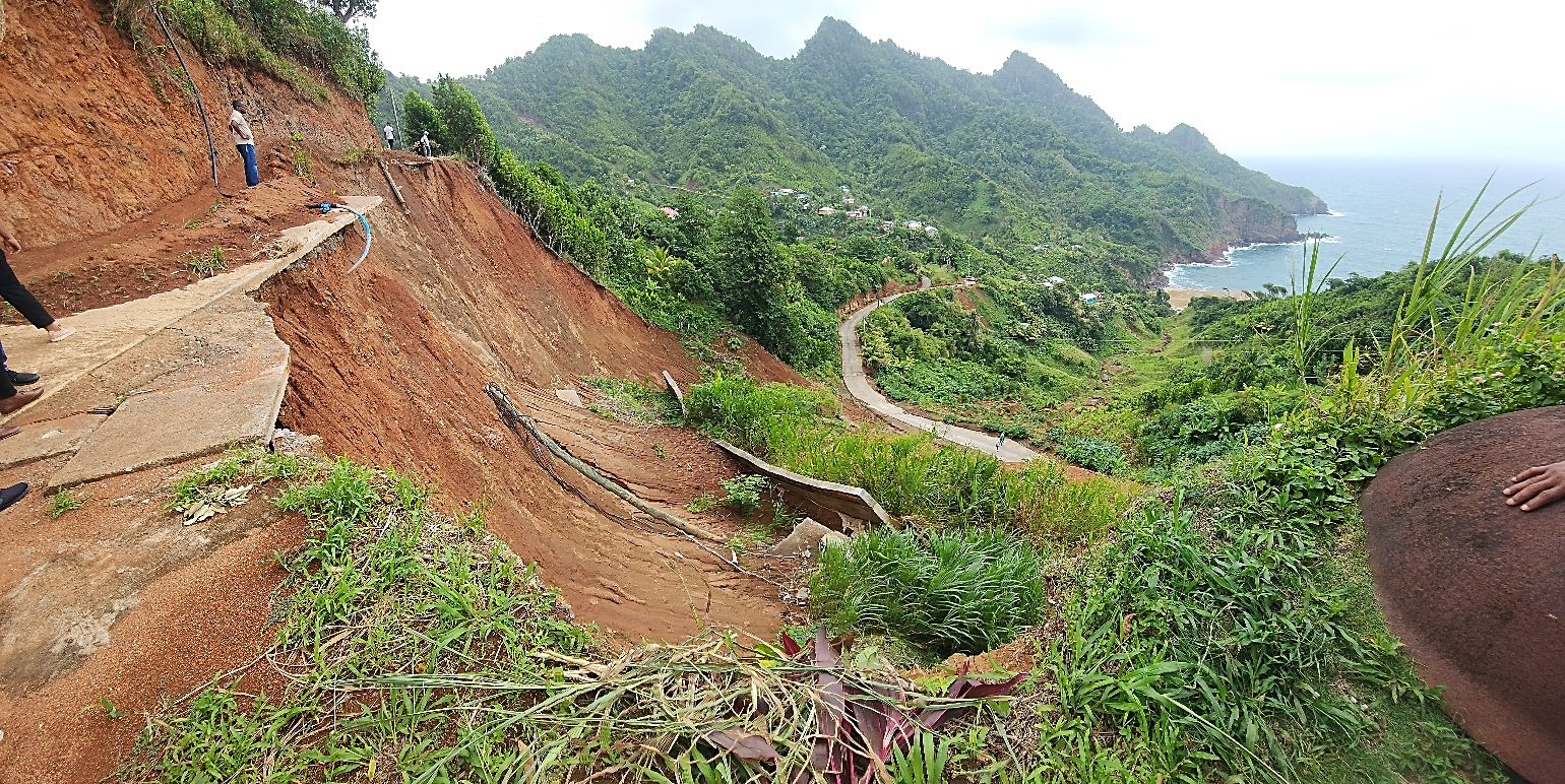Site of the major landslide in Dominica 
